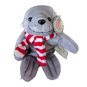 1997 Coca-Cola Beanie Baby Seal in Scarf Stuffed Animal
